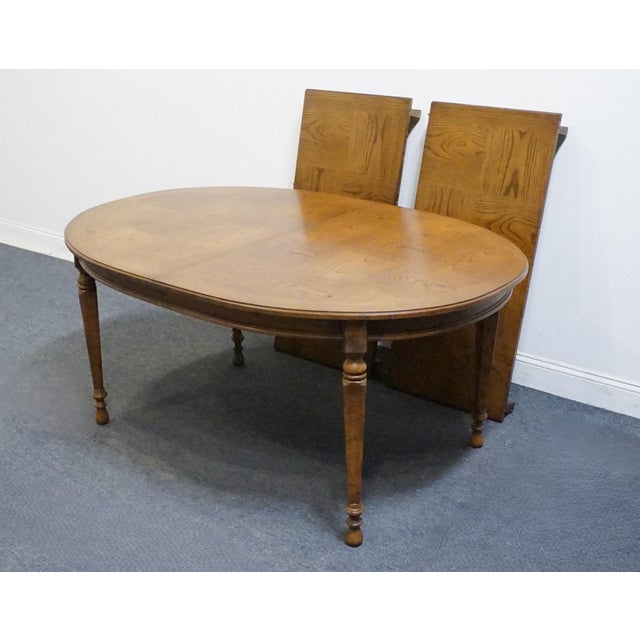 Late 20th Century Drexel Furniture Bishopgate Collection Solid Walnut English Tudor Style 104" Oval Dining Table 160-336 For Sale - Image 5 of 10