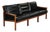 Mid 20th Century Attributed to Illum Wikkelso Capella Three Seat Sofa in Rosewood + Black Leather For Sale