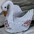 Mid 20th Century Vintage Made in Portugal Hand Painted Swan Cachepot For Sale - Image 5 of 12