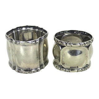 Antique Silver Napkin Rings - a Pair For Sale