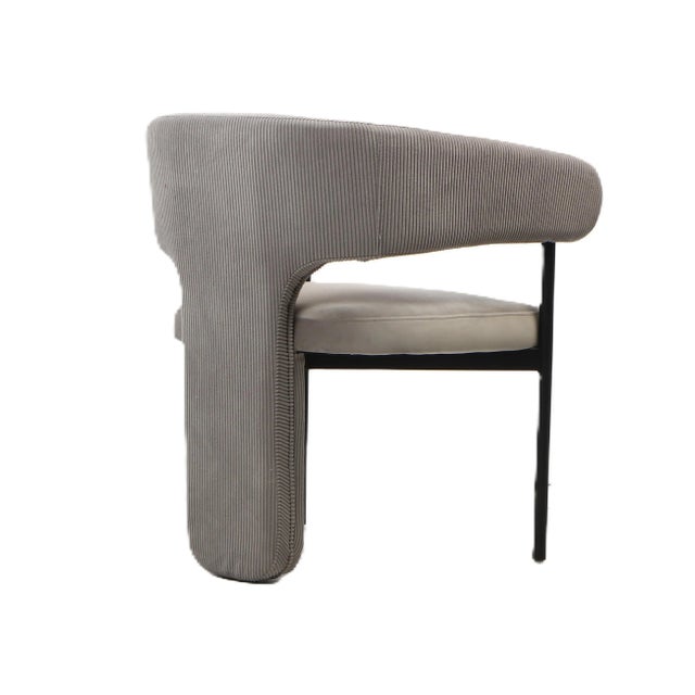 Sabrina Dining Armchair in Gray For Sale In Los Angeles - Image 6 of 7