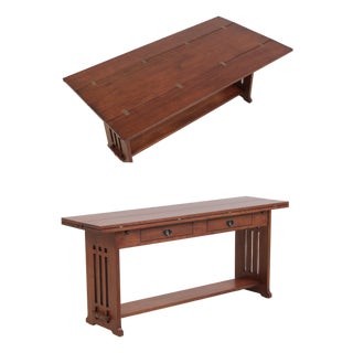 Stickley Mission Oak Flip Top Harvest Console Table For Sale