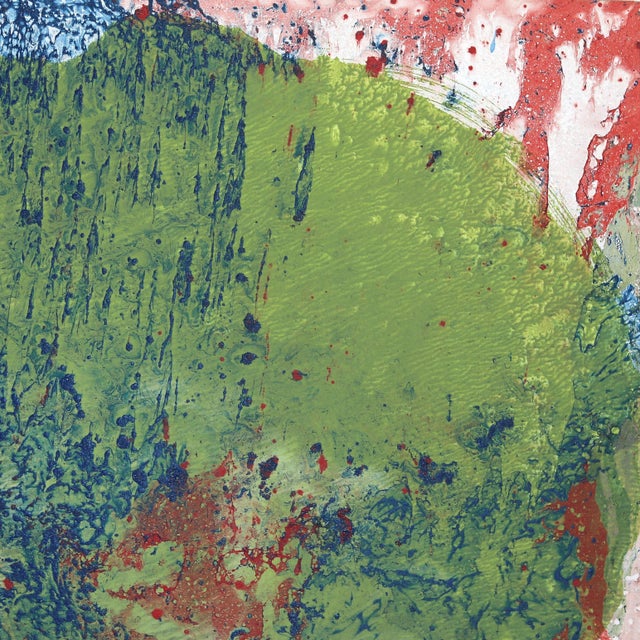 Abstract Expressionism A501a - Large Blue Green Abstract Expressionism Layered Original Artwork by Marco Schmidli For Sale - Image 3 of 9