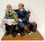 Magda Watts (Israeli, b. 1928) Handmade Folk Art Sculpture Old Folks with a newspaper Hand signed to underside,...