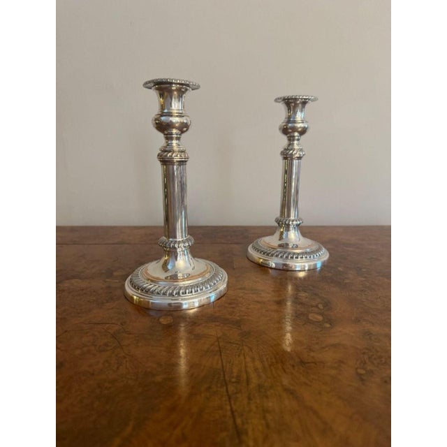 Hollywood Regency Antique Regency Telescopic Sheffield Plated Candlesticks, 1830, Set of 2 For Sale - Image 3 of 7