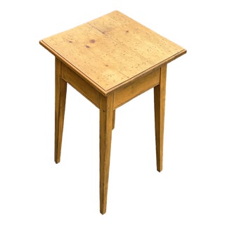 20th C. Shaker Crafted Mustard Yellow Accessory Table - Artisan and Heavily Detailed For Sale