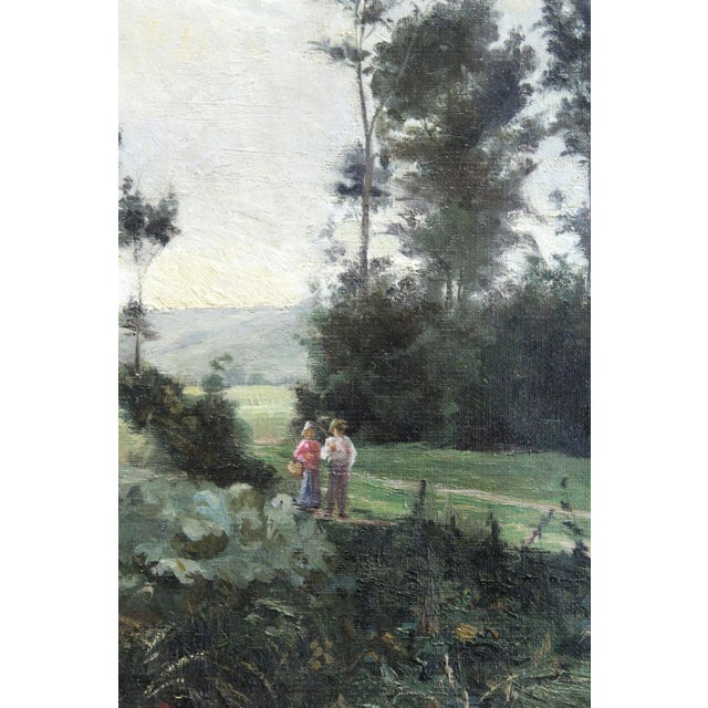 Realism Early 20th Century "Country Road" Landscape Oil Painting by Jane Enders, Framed For Sale - Image 3 of 7