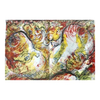 Pierre Parsus Original Lithograph 1974 Hecatombe For Sale