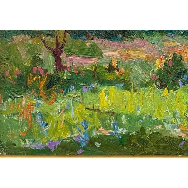 1980s Spring Painting Rural Landscape Impressionism Antique Oil Painting Original Soviet Art Ukrainian Artist Kalatsyuk y.a. 24-34 1985 For Sale - Image 5 of 6