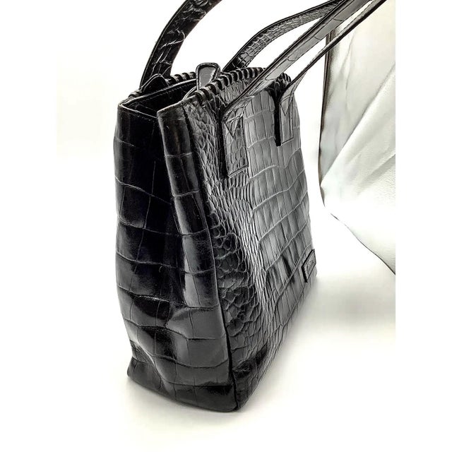 1980’s Genuine Carlos Falchi Shoulder Bag Tablet Holder For Sale - Image 4 of 9