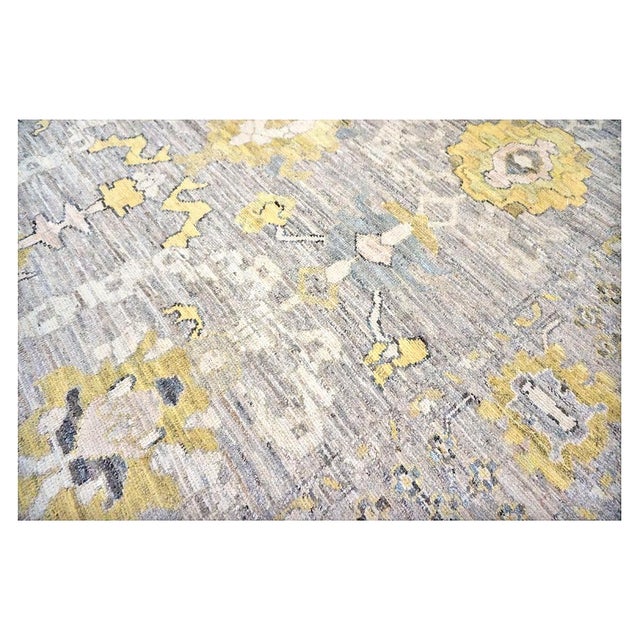 Textile 21st Century Turkish Oushak Wool 9x14 Gold, Ivory & Gray Handmade Area Rug #1144083 For Sale - Image 7 of 12