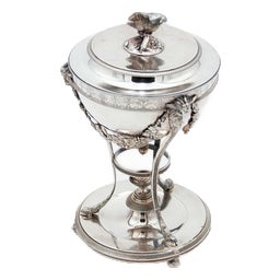 Silver Candy Box with Trims For Sale