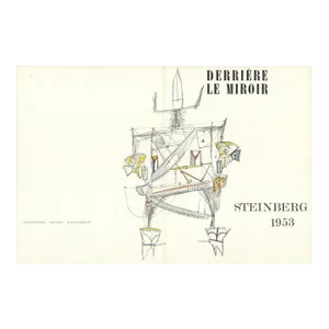 1953 Saul Steinberg 'DLM 53-54 Cover' Modernism Gray,White,Yellow France Lithograph