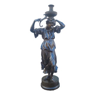 Large Sculpture of Woman, 1800s, Wood For Sale