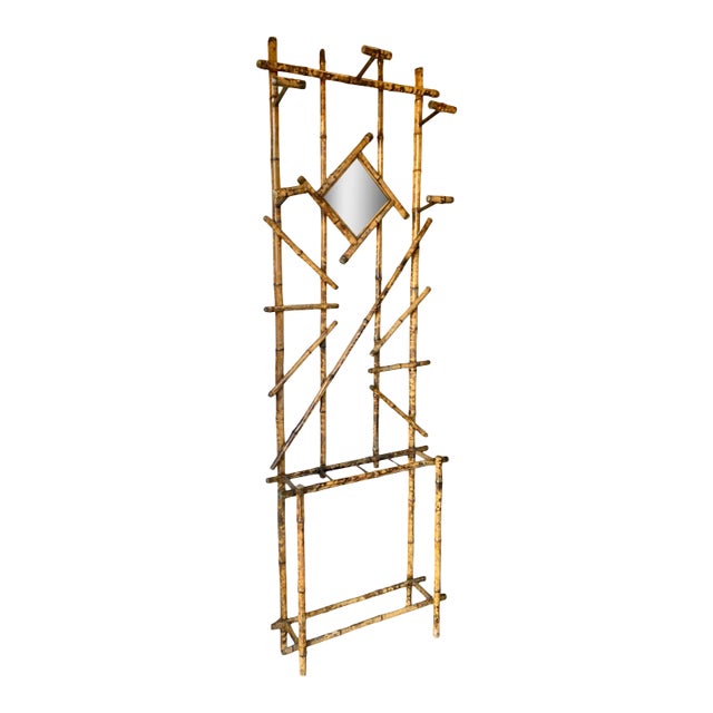 Vintage Mid-Century Bamboo Hall Tree For Sale