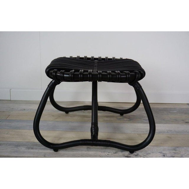 Rattan Armchair with Ottoman, Set of 2 For Sale - Image 9 of 11