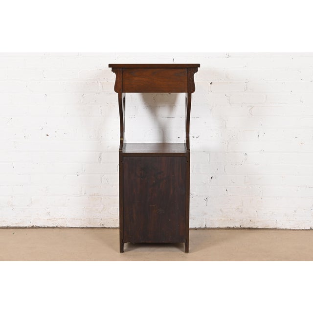 Stickley Brothers Style Antique Mission Oak Arts & Crafts Cellarette or Smoker Stand, Circa 1910 For Sale - Image 11 of 12