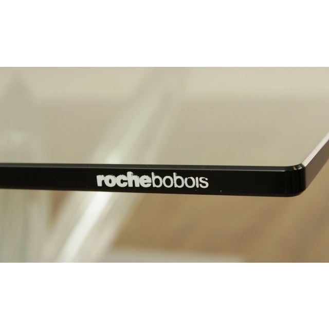 Roche Bobois Contemporary Glass Top Square Coffee Table For Sale - Image 11 of 13