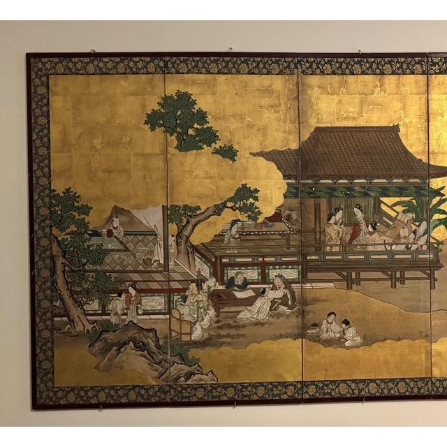 Pair of Folding Six-Panel Japanese Screens Depicting ‘The Four Accomplishments’ Early 18th C Edo Period For Sale - Image 14 of 18