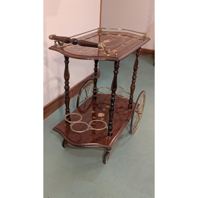 Wood Italian Rolling Bar/Tea/Dessert Cart For Sale - Image 7 of 14