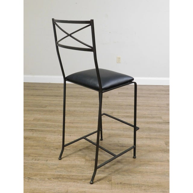 1990s Iron X Back Barstool For Sale - Image 5 of 13