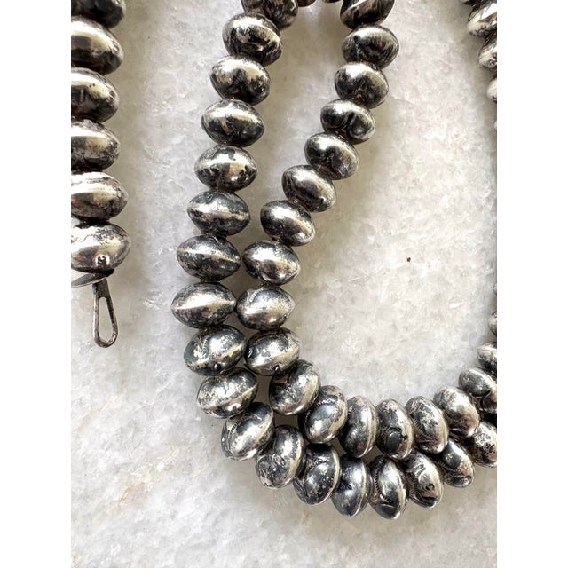 Stunning, rare sterling silver Native American beaded necklace.