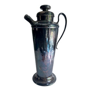 1920s Art Deco Meriden Silver Co. Handled Cocktail Pitcher For Sale