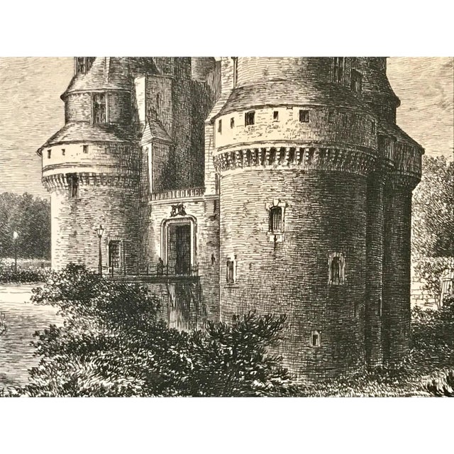 Antique French Etching Chateau Rambures by Lancelot C. 1860 For Sale In New York - Image 6 of 6
