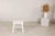 Vintage Chinese Rustic Country Style White Painted Wooden Stool For Sale - Image 13 of 16