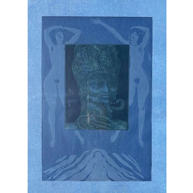 Art Deco Ernst Fuchs (Austrian, 1930–2015) Sphinx Mystagoga (Sheet No. 6 From Die Sieben Bilder Und Sprüche Der Sphinx) Aquatint Etching | 1967 | Edition 63/99 For Sale - Image 3 of 18