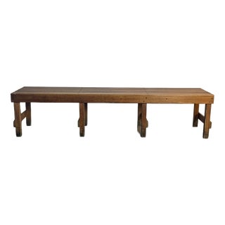 20th Century Teak Teak Slatted Art Gallery Viewing Bench For Sale