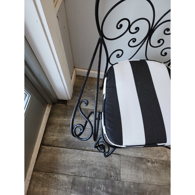 Vintage Wrought Iron Garden Armchair With Cabriole Legs For Sale - Image 9 of 15