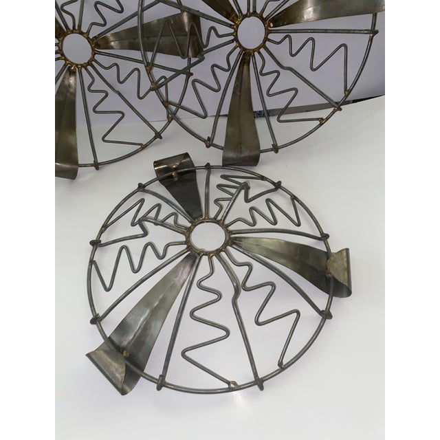 French Folk Art . Set of 3 French Folk Art Metal Basket Bowls, Late 20th Century For Sale - Image 10 of 12