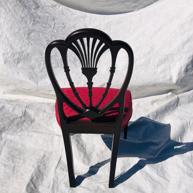 1920s Antique Duncan Phyfe Dining Chair Carved Mahogany/Inlay Design For Sale - Image 5 of 13