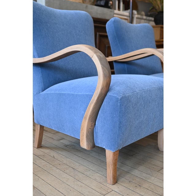 Jindrich Halabala H237 Armchairs in Pierre Frey Mohair For Sale In New York - Image 6 of 14