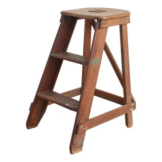 Antique Short Library Stepladders For Sale