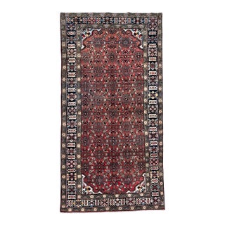 Vintage Hamadan Hand-Knotted Runner 4'4" X 10'1" For Sale