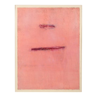 Deadpan Pink - Monoprint Ev on Paper by Heather Speck For Sale