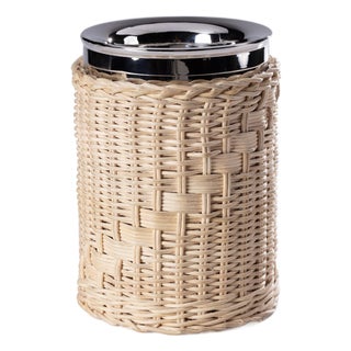 The Palmier Wicker Steel Wine Cooler For Sale