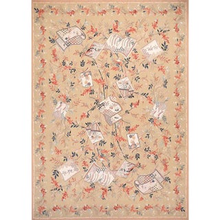 Handwoven Japanese Style Aubusson Area Rug 9'0" X 12'0" For Sale