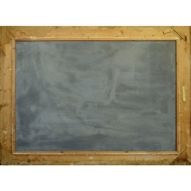 1970s Large-Scale Baltic Figurative Courtyard Genre Scene For Sale - Image 9 of 9