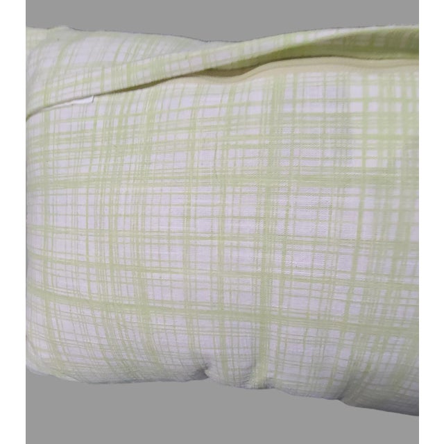 Embroidered Floral Spring Garden Linen Fringe Lumbar Pillow For Sale - Image 9 of 12