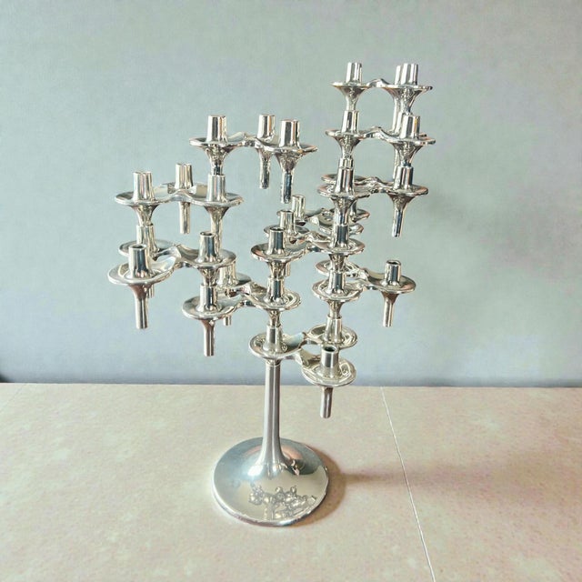 Silver Orion Candleholder and Stand from BMF - Stoff und Nagel, 1970s, Set of 11 For Sale - Image 8 of 8