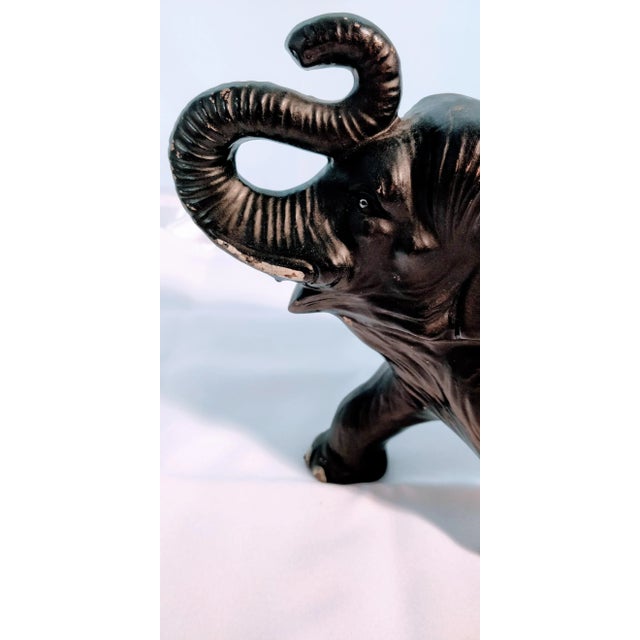 1930s African Sylvac Black Elephant Figurine XL For Sale In Fayetteville, AR - Image 6 of 9