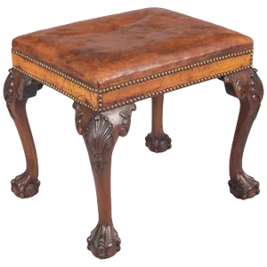 George III Style Mahogany and Leather Stool