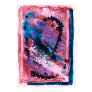 Subaquatic Canyon - Abstract Expressionist on Paper by Ricardo De Silva For Sale