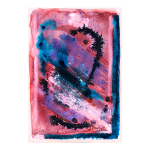 Subaquatic Canyon - Abstract Expressionist on Paper by Ricardo De Silva