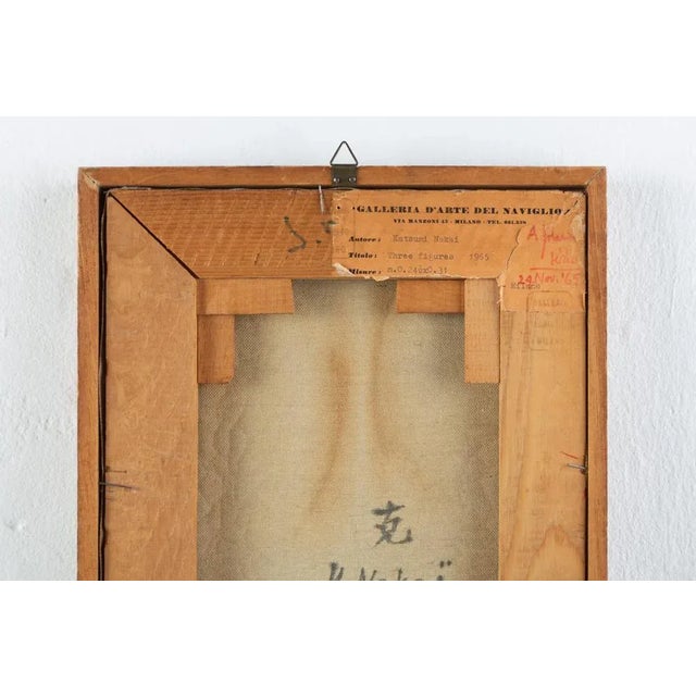 Modern Katsumi Nakai, Three Figure, 1960s, Resin on Canvas For Sale - Image 3 of 4