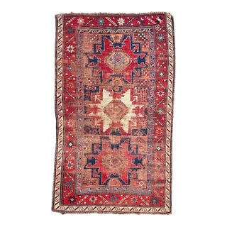 Antique Caucasian Leshgi Star KubaDagastan Region Rug 3 x 4 For Sale