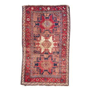 Antique Caucasian Leshgi Star KubaDagastan Region Rug 3 x 4